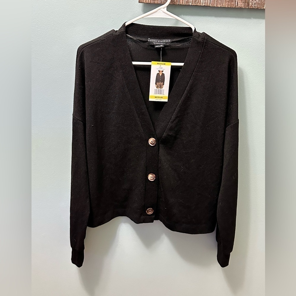 New Social Standard by Sanctuary Ladies Daytripper Cardigan medium Black